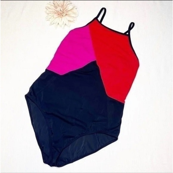 Miraclesuit Amoressa Colorblock One Piece Slimming Swimsuit Pink Red Black 14 - Picture 4 of 12